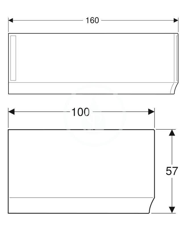 GEBERIT - Selnova Čelný panel pre rohovú vaňu Selnova, 1600 mm, ľavý, biela (554.875.01.1)