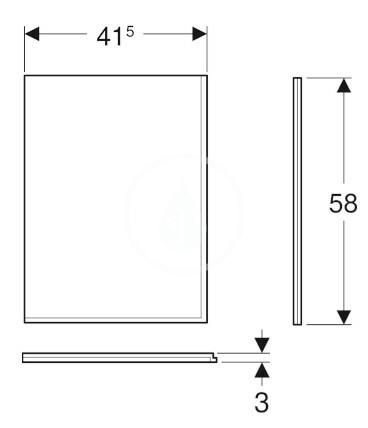 GEBERIT - Selnova Square Bočný panel pre asymetrickú vaňu, 415 mm, biela (554.894.01.1)