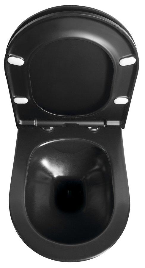 SAPHO - AVVA závesná WC misa, Rimless, 35,5x53 cm, čierna matná (100314-110)