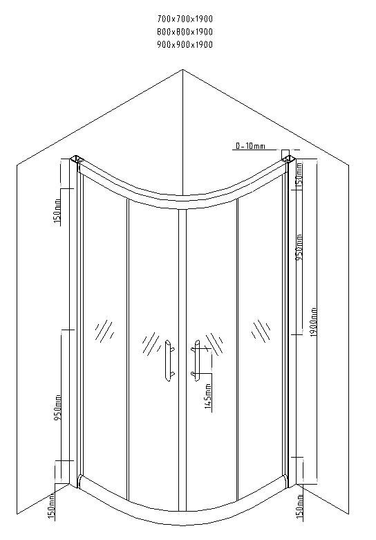 MEXEN/S - Rio štvrťkruhový sprchovací kút 70 x 70 cm, transparent, chróm + vanička so sifónom Flat, biela (863-070-070-01-00-4110)