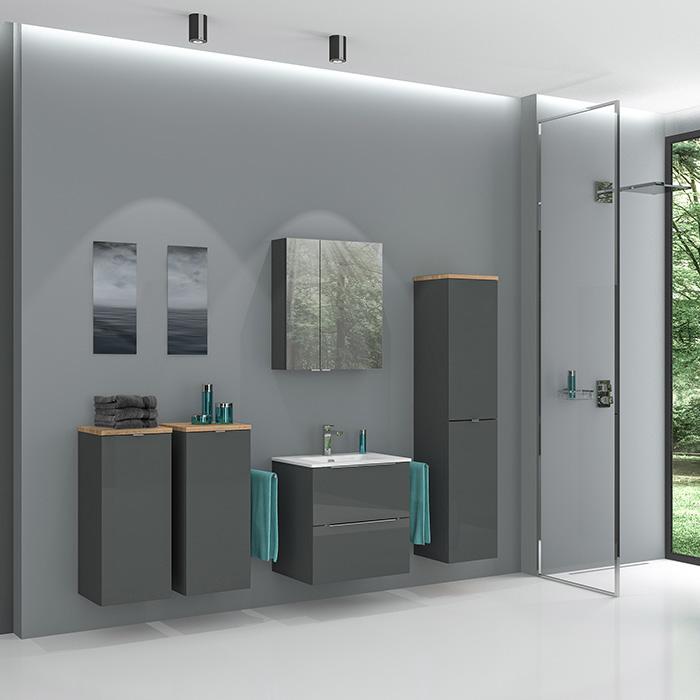 Kúpeľňová skrinka s keramickým umývadlom Amanda A 60 - antracit | A-Interiéry (amanda_60_A)