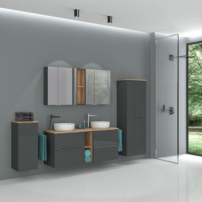 Kúpeľňová doplnková skrinka vysoká Amanda A V 55 - antracit | A-Interiéry (amanda_V55_A)