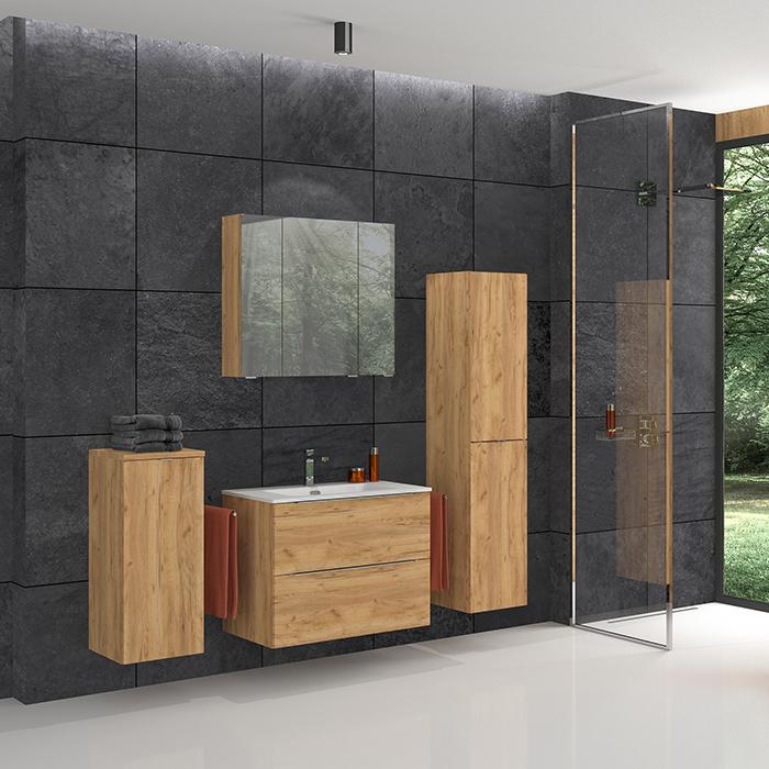 Kúpeľňová skrinka s keramickým umývadlom Amanda C 60 - dub country | A-Interiéry (amanda_60_C)