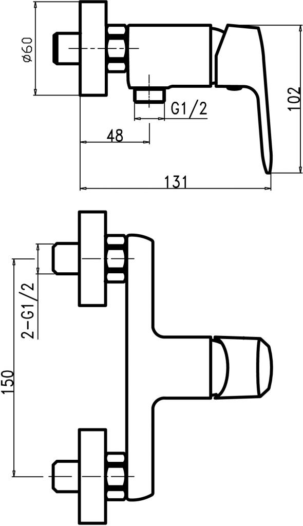 NOVASERVIS - Sprchová nástenná batéria bez príslušenstva (90261/1,0)