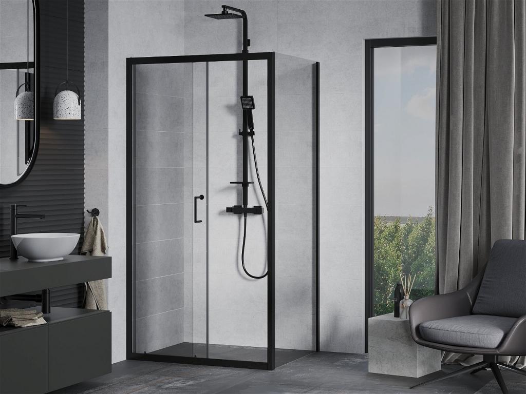 MEXEN/S - APIA sprchovací kút 100x70 cm, transparent, čierna (840-100-070-70-00)