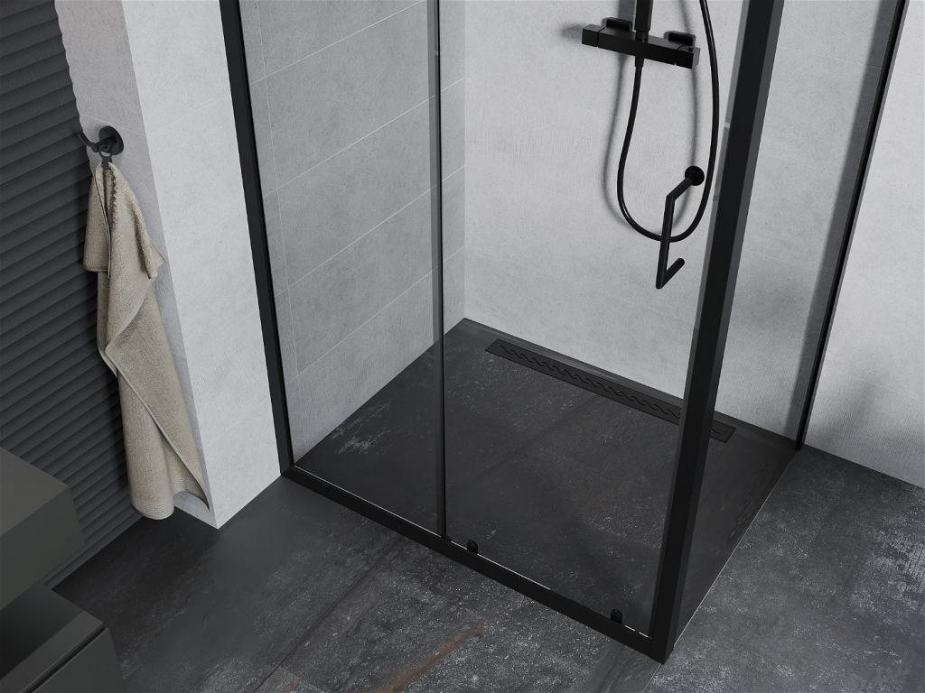 MEXEN/S - APIA sprchovací kút 110x100 cm, transparent, čierna (840-110-100-70-00)