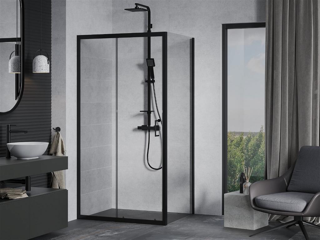 MEXEN/S - APIA sprchovací kút 120x70 cm, transparent, čierna (840-120-070-70-00)
