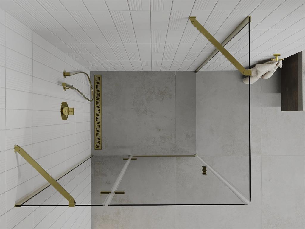 MEXEN/S - ROMA sprchovací kút 70x100 cm, transparent, zlatá (854-070-100-50-00)