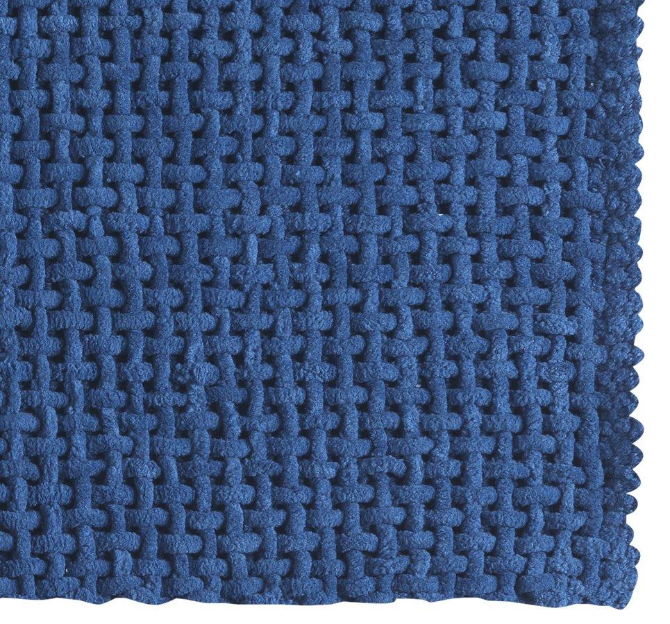 Gedy - KNOT kúpeľňová predložka, 50x80 cm, 45% bavlna, 55% polyester, protisklz, modrá (96KN508005)