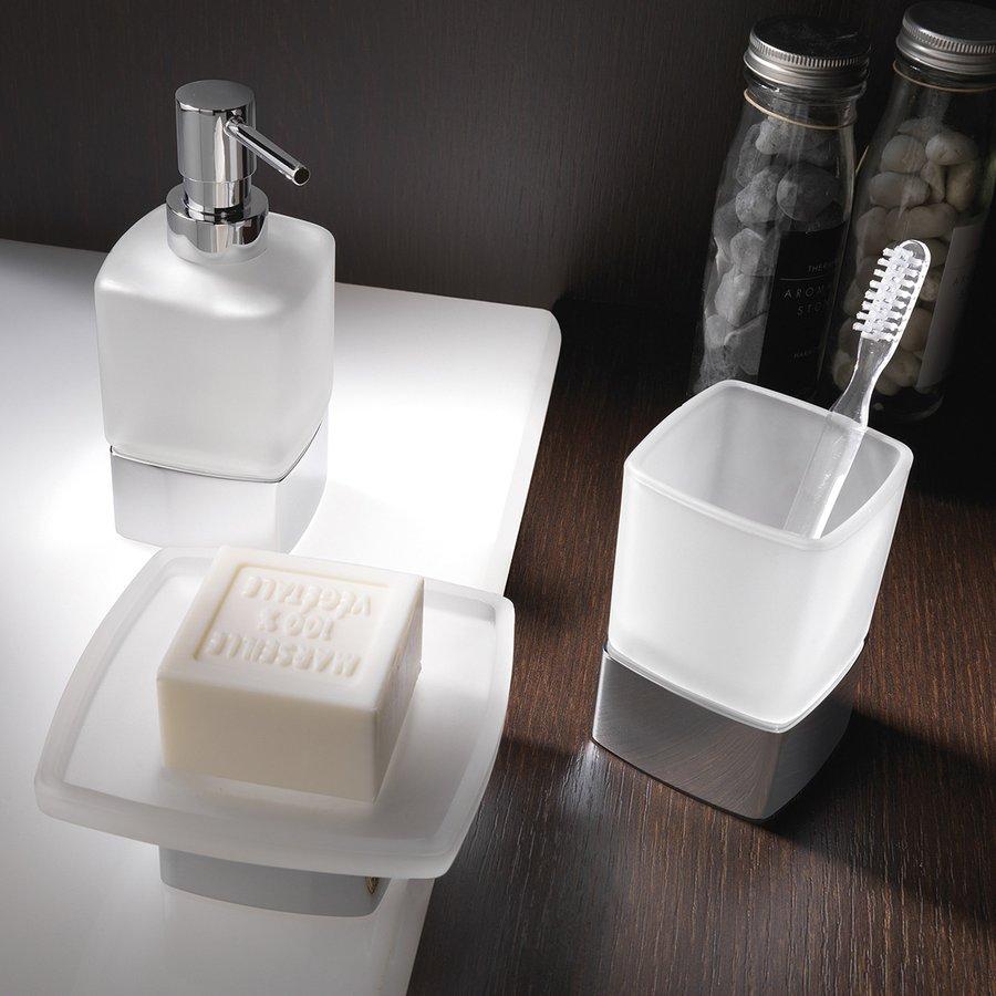 Gedy - LOUNGE dávkovač mydla na postavenie, chróm/mliečne sklo (545513)