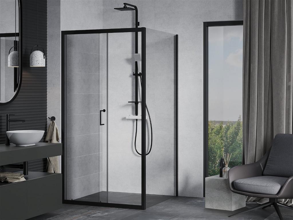 MEXEN/S - APIA sprchovací kút 100x100 cm, transparent, čierna (840-100-100-70-00)