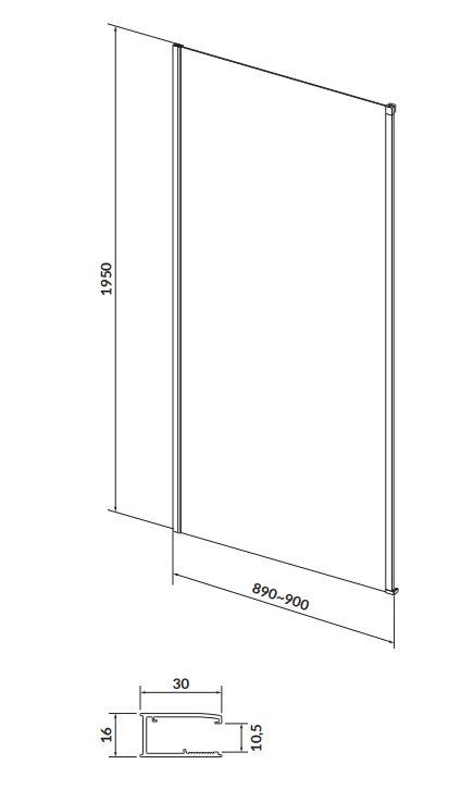 CERSANIT/S - Sprchovací kút LARGA 120x90 čierny, pravý, číre sklo (S932-126/90)