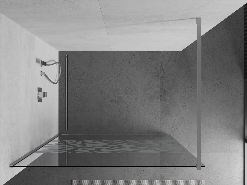 MEXEN/S - KIOTO Sprchová zástena WALK-IN 120x200 cm 8 mm, chróm, biely vzor (800-120-101-01-85)
