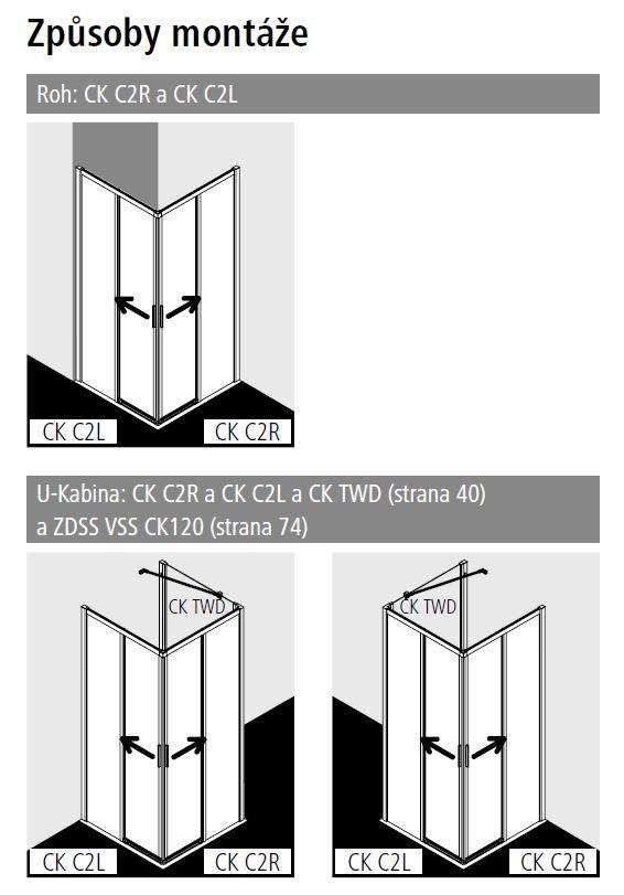 Kermi Cada XS /rohový vstup/ bezbariérové posuvné dvere 900x2000, číre sklo clean, profil strieborný lesk ĽAVÝ (CKC2L09020VPK)