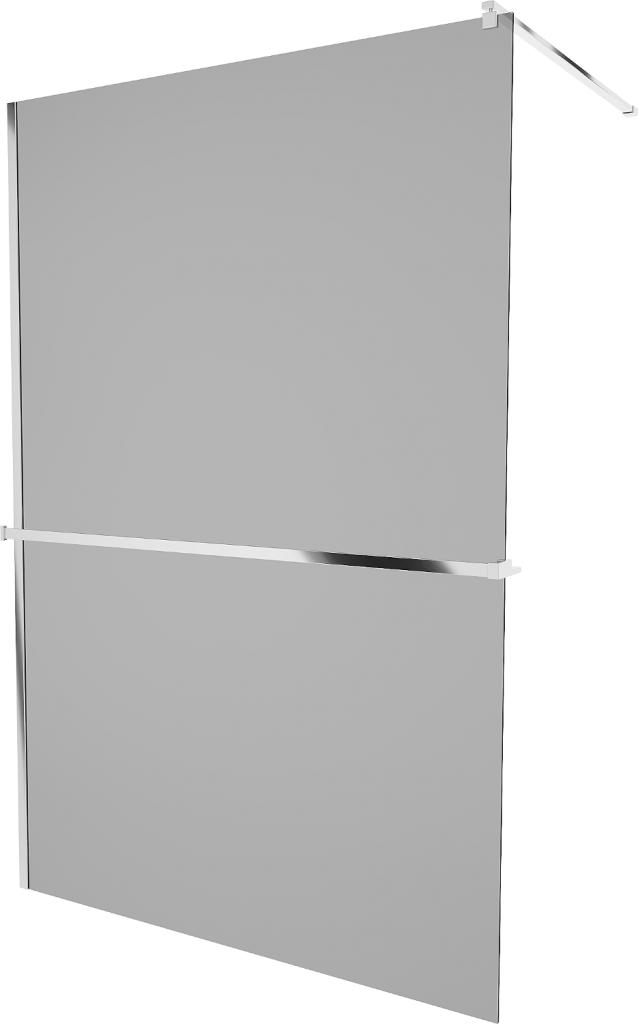 MEXEN/S - KIOTO Sprchová zástena WALK-IN s poličkou a držiakom uterákov 100 x 200 cm, grafit 8 mm, chróm 800-100-121-01-40