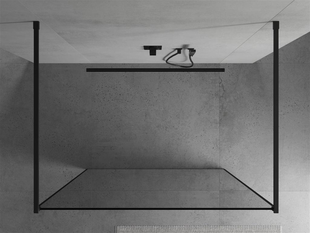MEXEN/S - KIOTO samostatne stojaca sprchová zástena 100 x 200 cm, transparent/čierna vzor 8 mm, čierna (800-100-002-70-70)