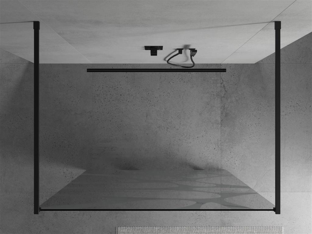 MEXEN/S - KIOTO samostatne stojaca sprchová zástena 100 x 200 cm, transparent/biela vzor 8 mm, čierna (800-100-002-70-97)