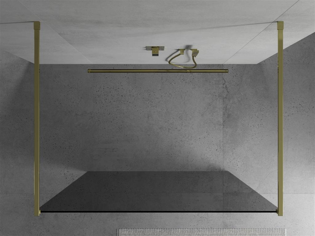 MEXEN/S - KIOTO samostatne stojaca sprchová zástena 110 x 200 cm, grafit, zlatá (800-110-002-50-40)