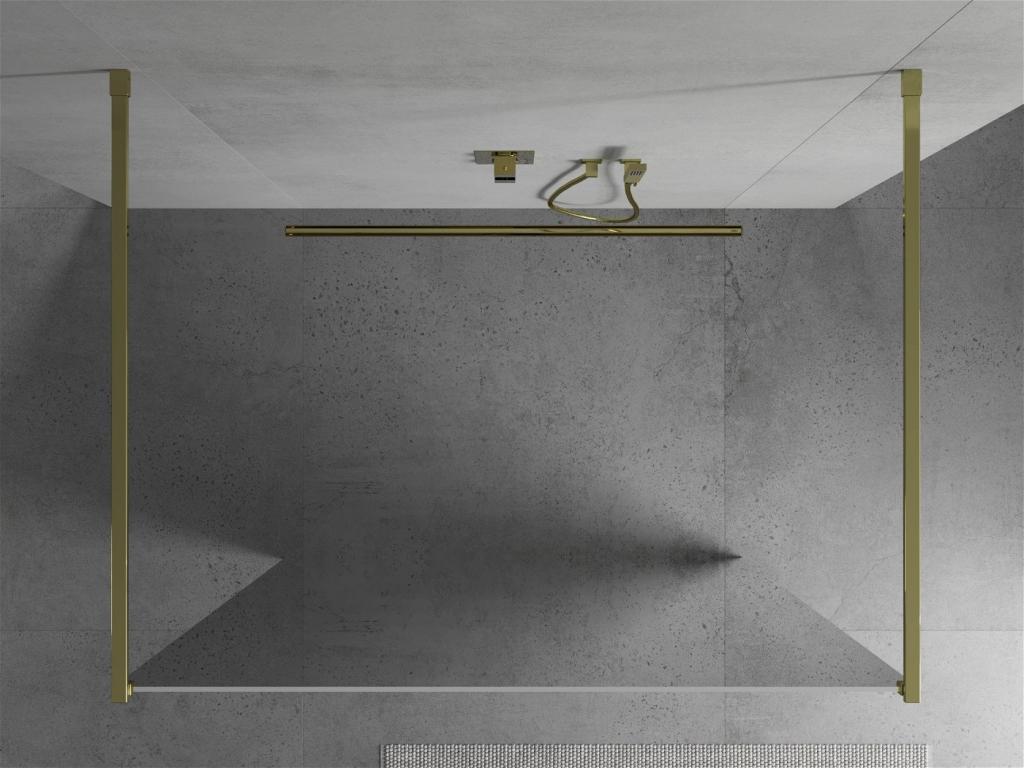 MEXEN/S - KIOTO samostatne stojaca sprchová zástena 110 x 200 cm, zrkadlové, zlatá (800-110-002-50-50)