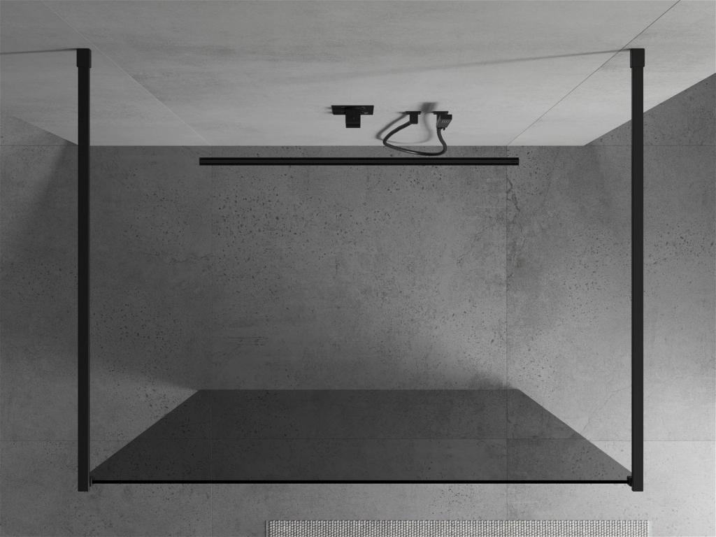 MEXEN/S - KIOTO samostatne stojaca sprchová zástena 100 x 200 cm, grafit, čierna (800-100-002-70-40)