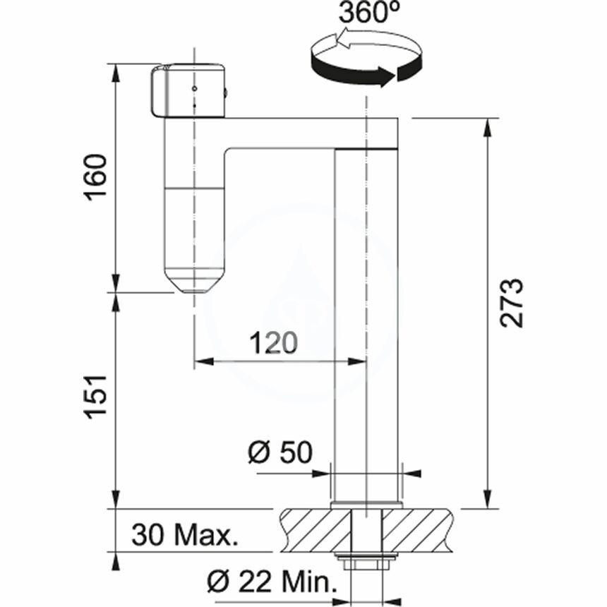 FRANKE - Filtrační baterie Vital Tap filtračné zariadenie, chróm/gun metal (120.0621.228)