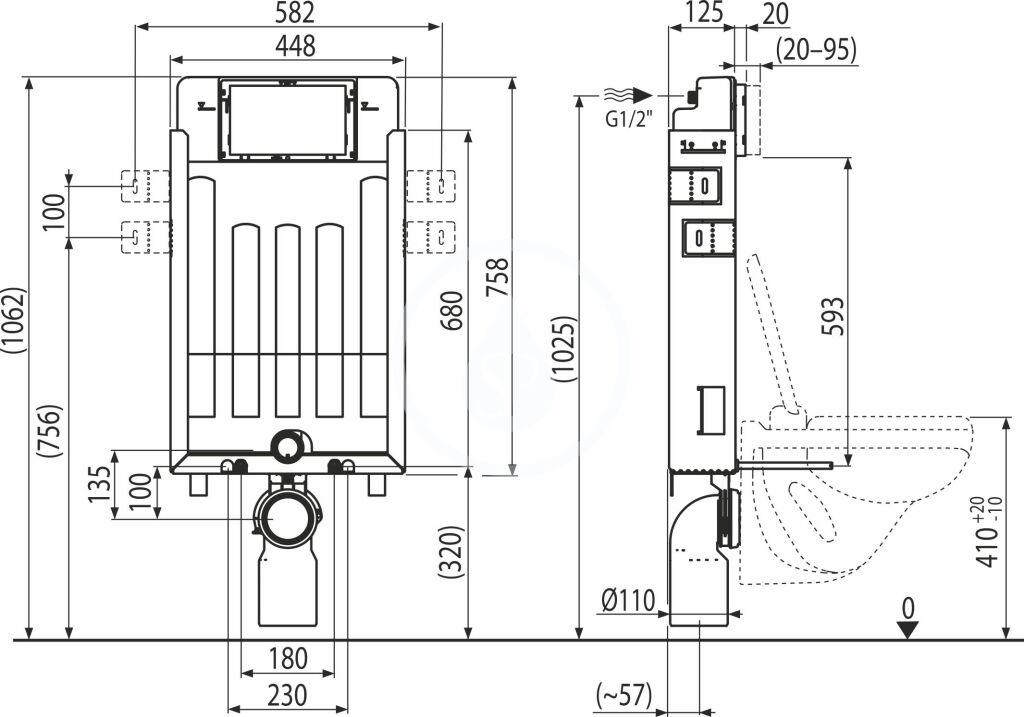 Kielle - Genesis Predstenový inštalačný systém pre závesné WC , pre zamurovanie (70005150)