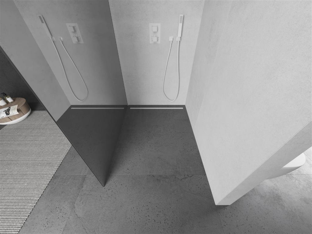 MEXEN/S - KIOTO Sprchová zástena WALK-IN 80 x 200 cm, zrkadlové 8 mm, biela (800-080-101-20-50)