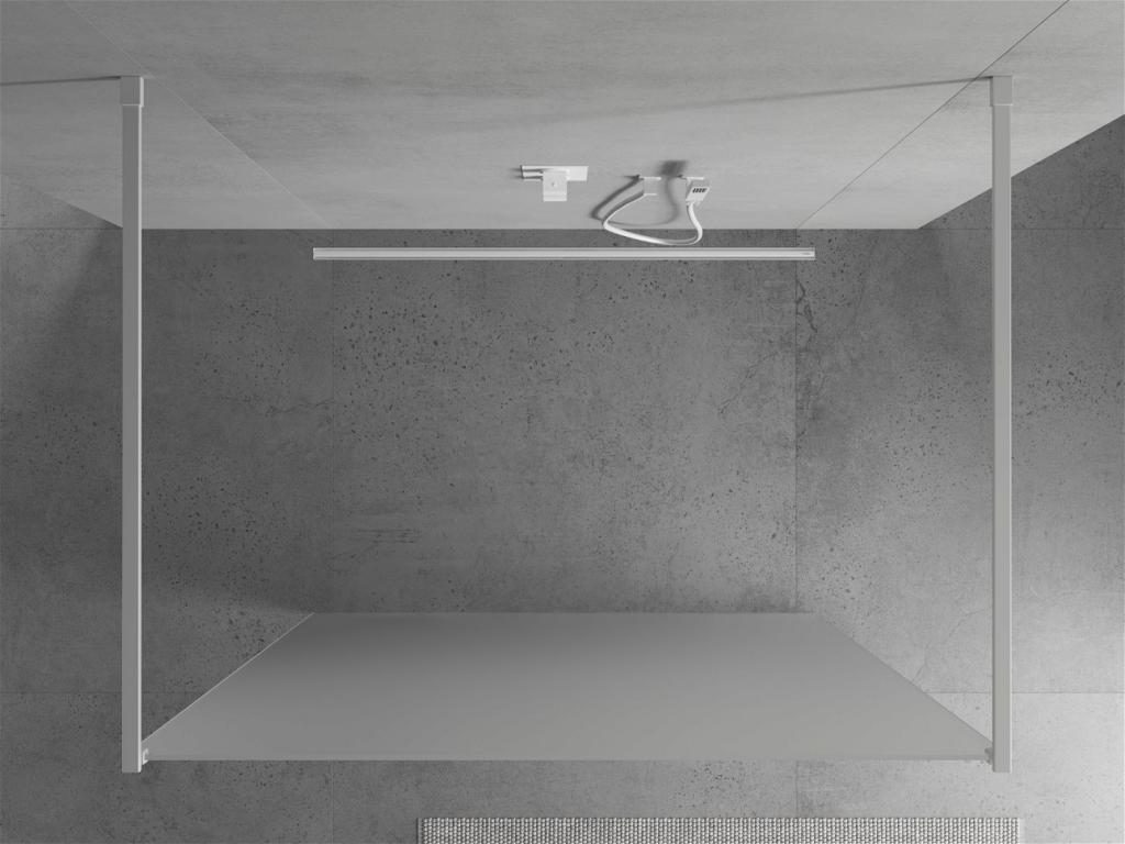 MEXEN/S - KIOTO samostatne stojaca sprchová zástena 110 x 200 cm, dekor 8 mm, biela (800-110-002-20-30)