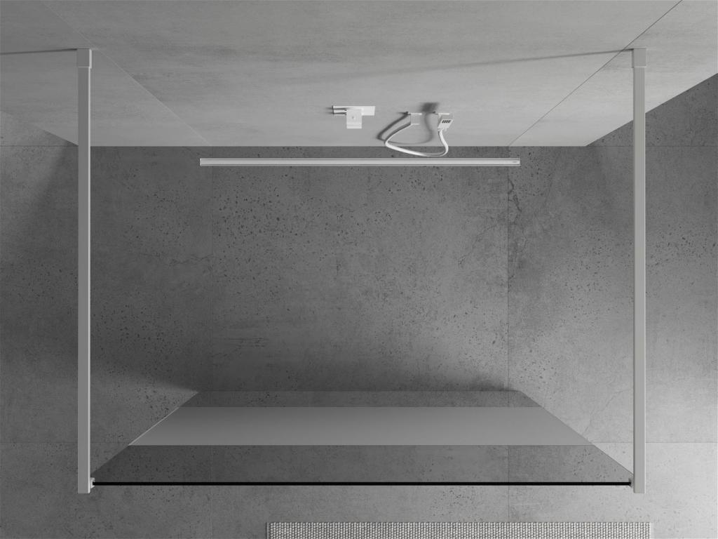 MEXEN/S - KIOTO samostatne stojaca sprchová zástena 110 x 200 cm, transparent/dekor 8 mm, biela (800-110-002-20-35)