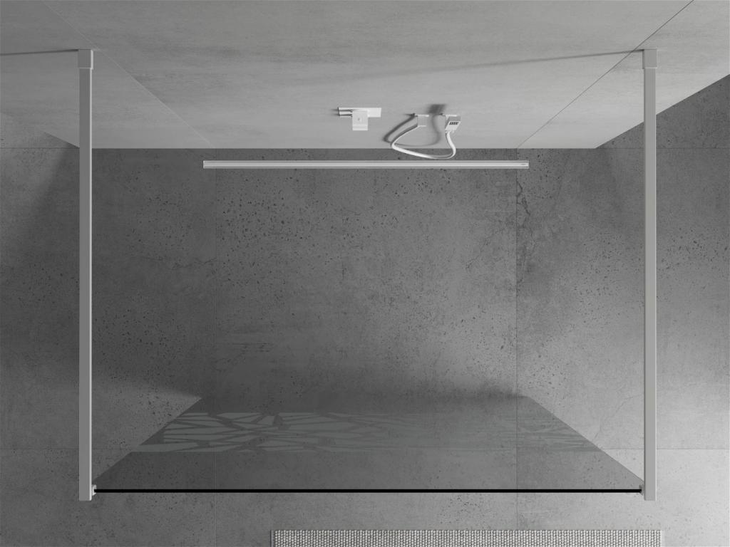 MEXEN/S - KIOTO samostatne stojaca sprchová zástena 110 x 200 cm, transparent/biely vzor 8 mm, biela (800-110-002-20-85)