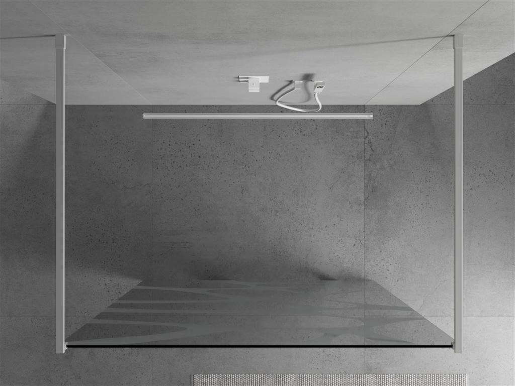 MEXEN/S - KIOTO samostatne stojaca sprchová zástena 110 x 200 cm, transparent/biely vzor 8 mm, biela (800-110-002-20-97)