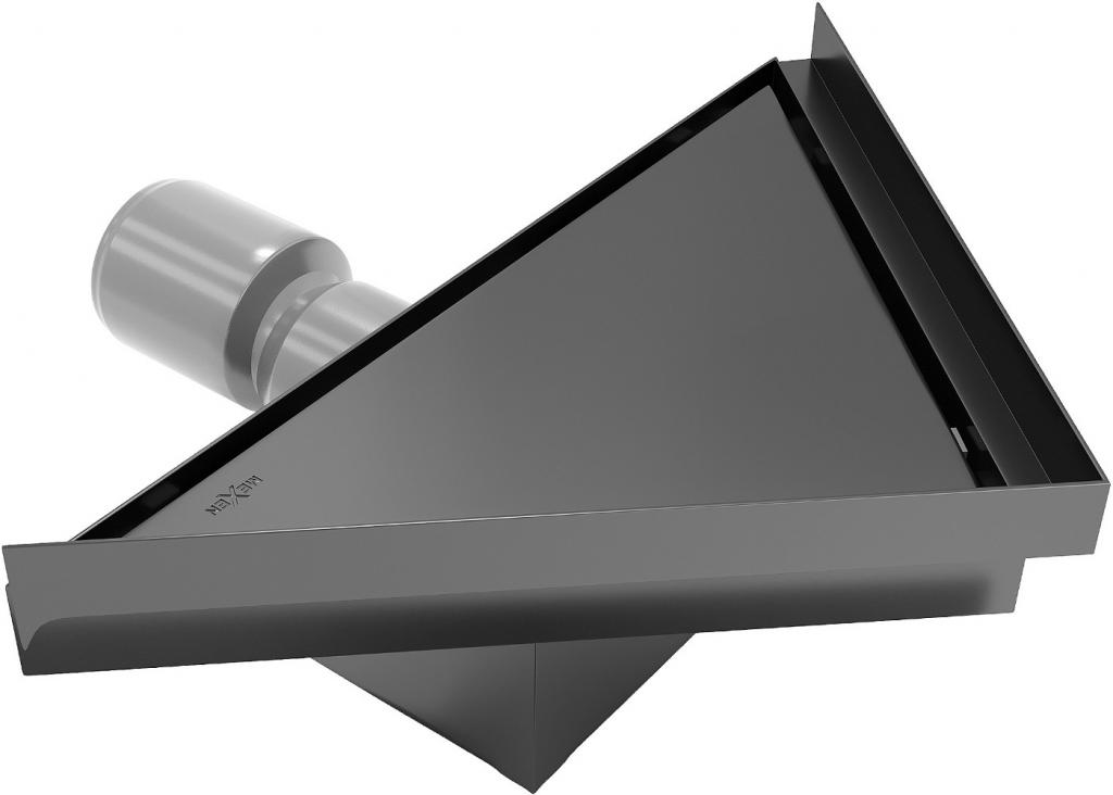 MEXEN - Flat rohový podlahový žľab 20 x 20 cm, čierna (1710320)