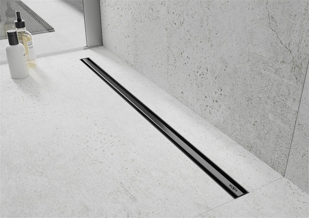 MEXEN - Flat 360° Slim podlahový žľab 140 cm, čierna (1741140)