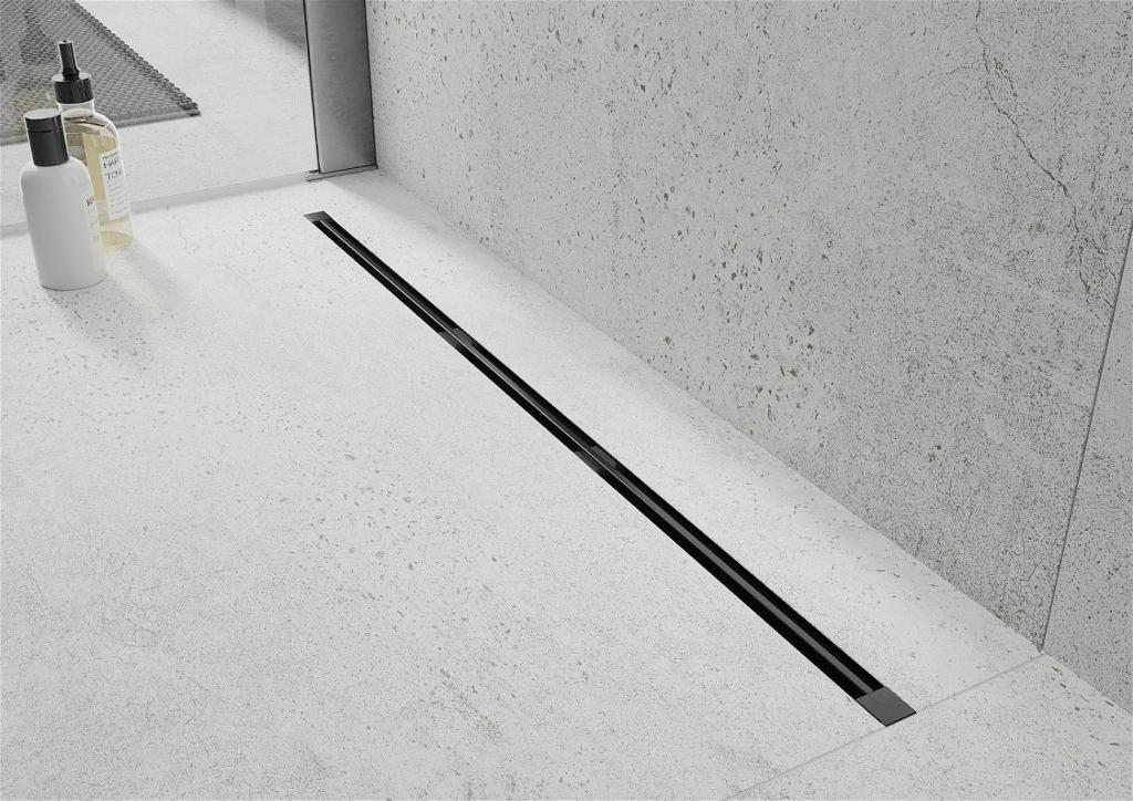 MEXEN - Flat 360 ° Super Slim podlahový žľab 130 cm, čierna (1751130)