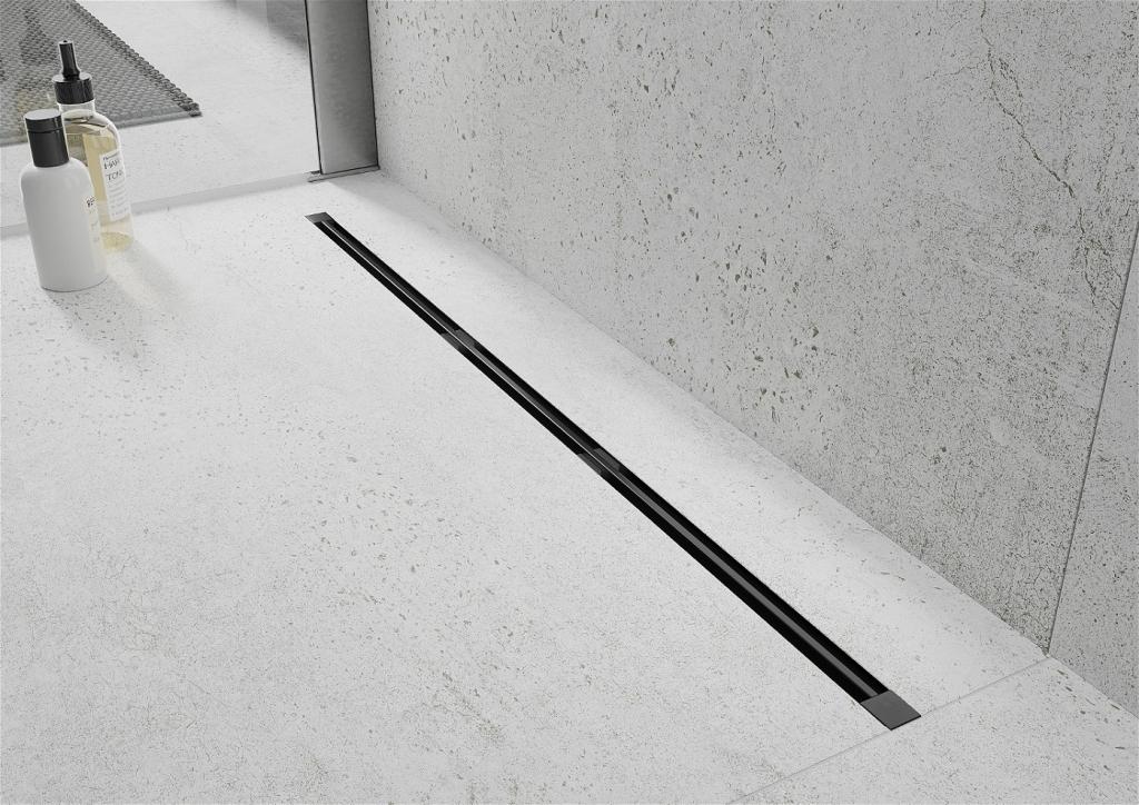 MEXEN - Flat 360° Super Slim podlahový žľab 140 cm, čierna (1751140)