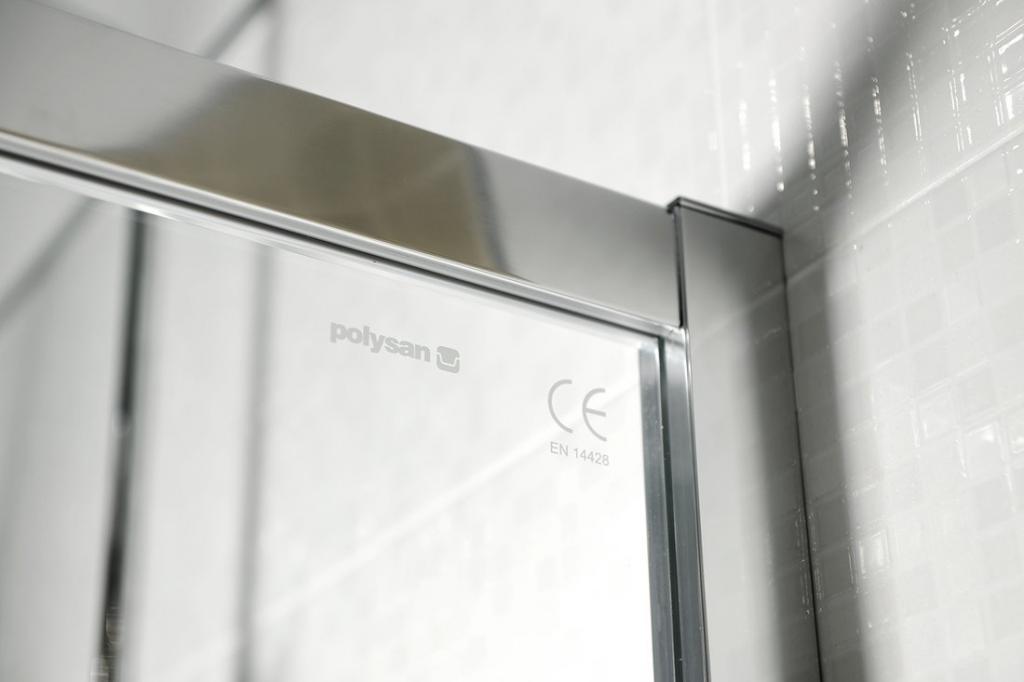 POLYSAN - LUCIS LINE štvrťkruhová sprchová zástena, 1000x1000mm, R550, číre sklo (DL3015)