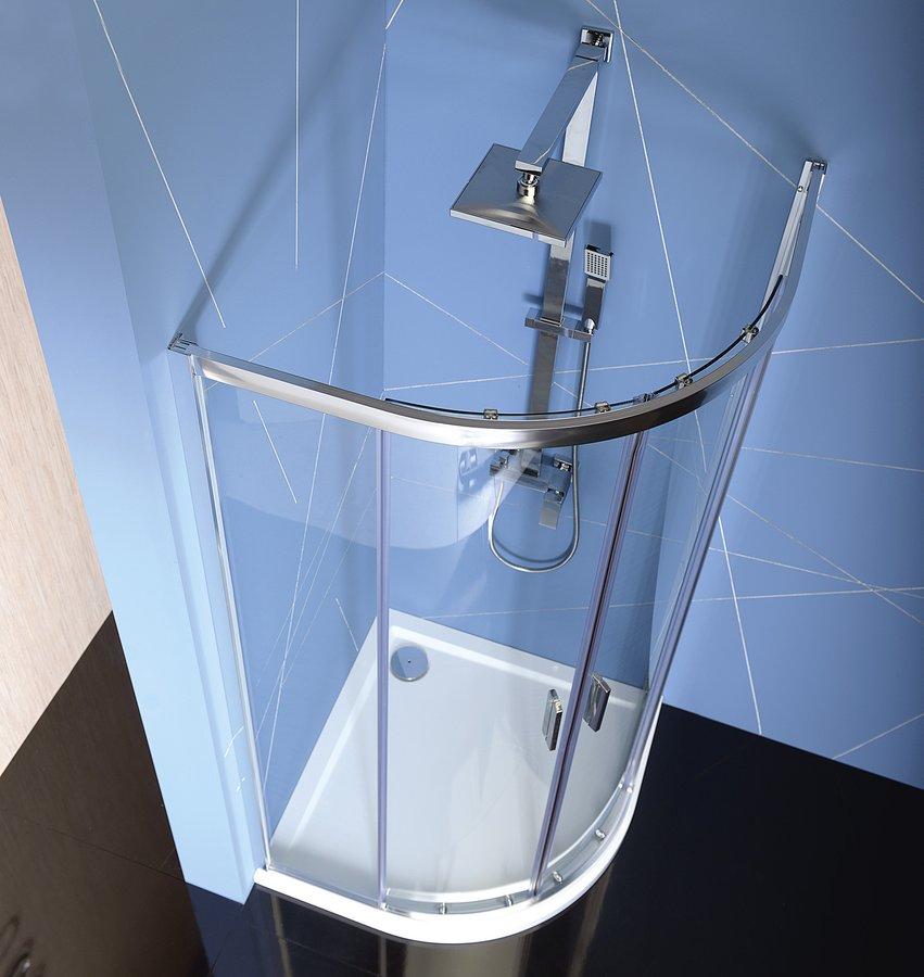 POLYSAN - EASY LINE štvrťkruhová sprchová zástena 800x800mm, L/R, číre sklo (EL2515)
