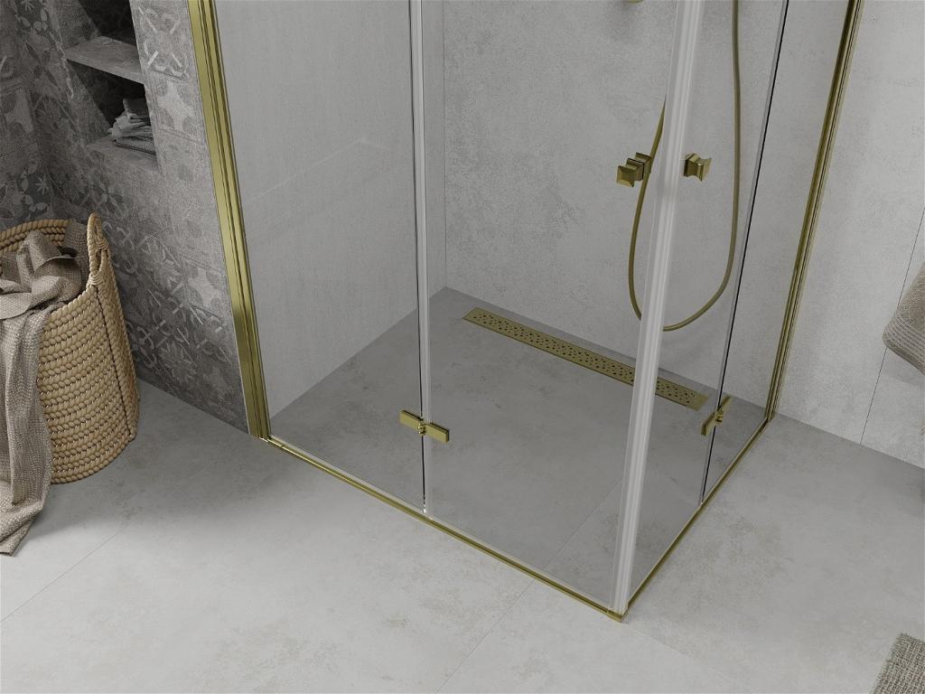 MEXEN/S - Lima Duo Lima Duo sprchovací kút 100 x 90 cm, transparent, zlatý (856-100-090-50-00-02)