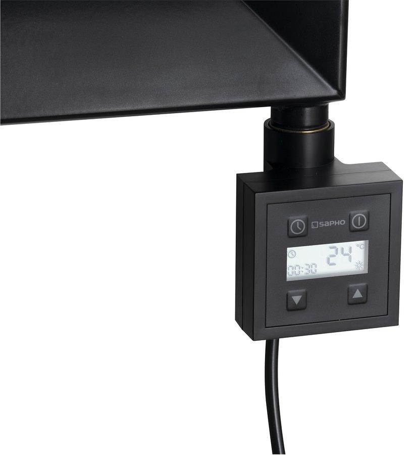 SAPHO - KTX vykurovacia tyč s termostatom, 300W, čierny mat KTX-B-300
