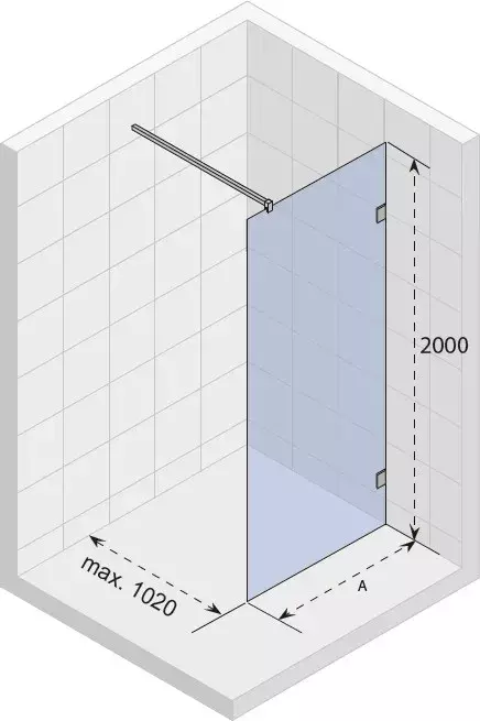 RIHO SCANDIC NXT X400 800 pevná stena chróm / sklo číre + Riho Shield v.200cm GX00492C0 (GX00492C0)