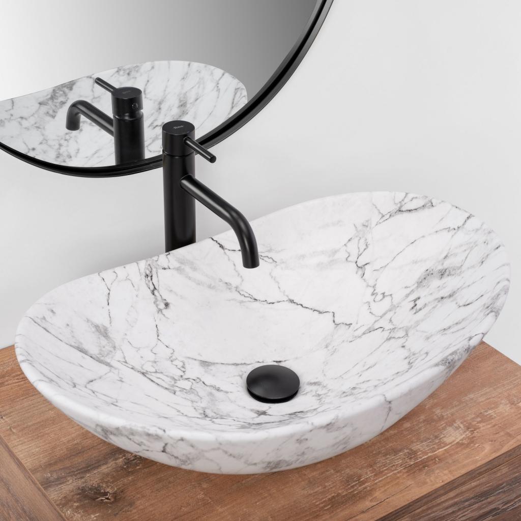 REA - Umývadlo na dosku Royal Statuario Marble Matt (REA-U8010)