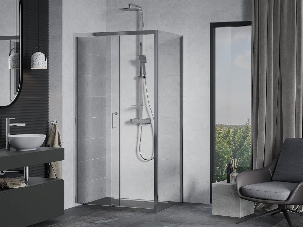 MEXEN/S - Apia sprchovací kút obdĺžnik 110x100 cm, transparent, chróm (840-110-100-01-00)