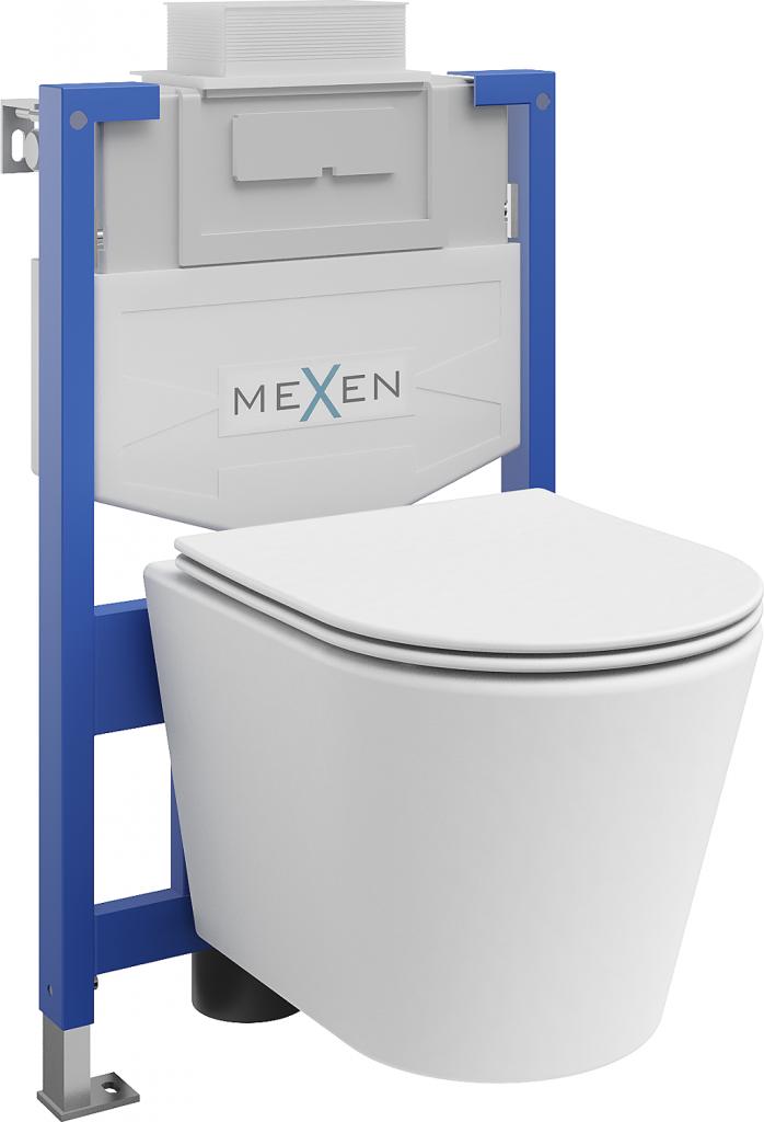 MEXEN/S - WC predstenová inštalačná sada Fenix XS-U s misou WC Rico + sedátko softclose, biela mat 68530724001