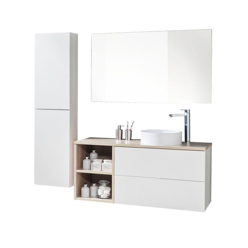 MEREO - Aira, kúpeľňová skrinka s umývadlom z liateho mramoru 61 cm, biela (CN710M)