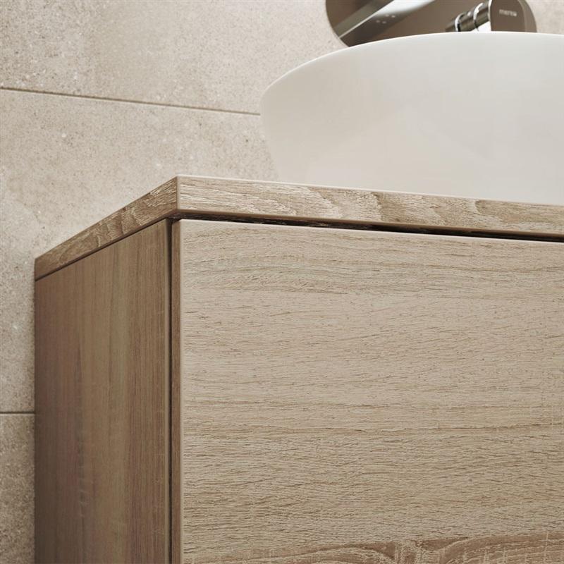 MEREO - Aira, kúpeľňová skrinka s umývadlom z liateho mramoru 61 cm, dub Kronberg (CN720M)