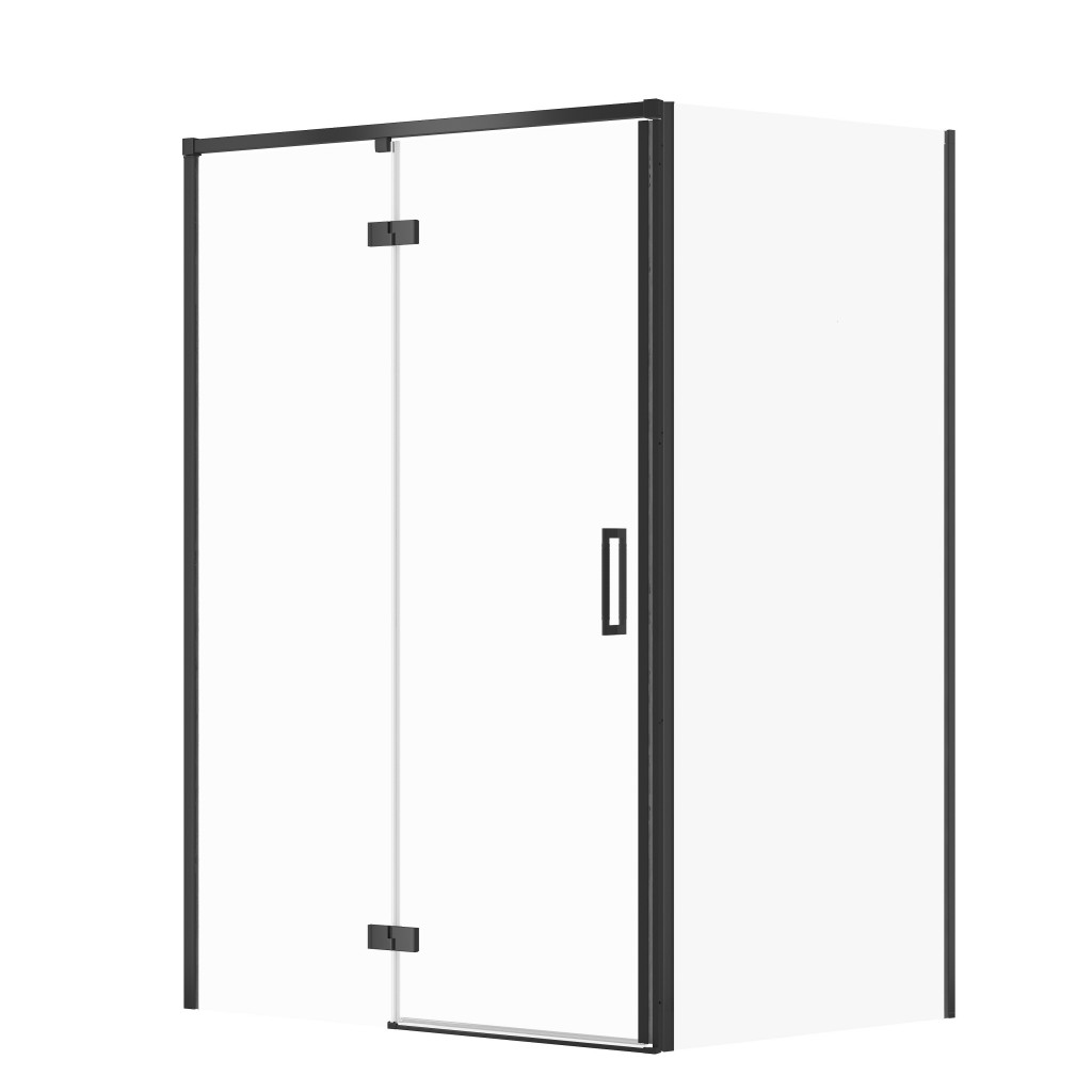 CERSANIT/S - Sprchovací kút LARGA 120x90 čierny, ľavý, číre sklo (S932-130/90)