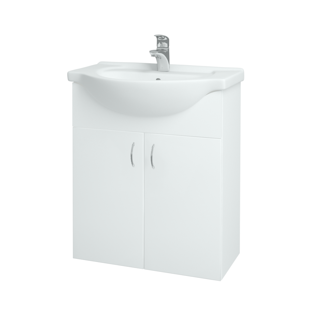 Dreja - Kúpeľňová skriňa PLUTO SZD2 65 - N01 Biela lesk / N01 Biela lesk (52341)