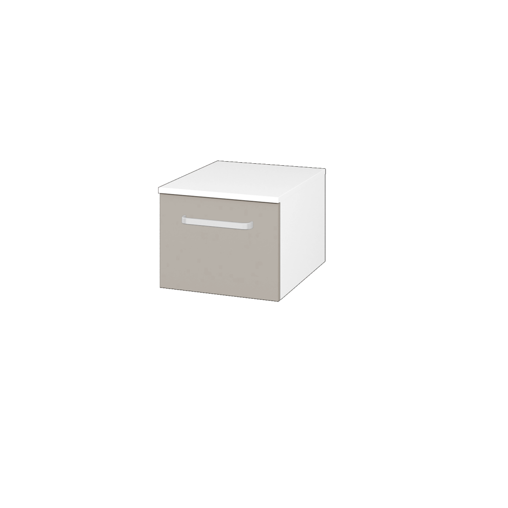 Dreja - Nízka skrinka DOS SNZ1 40 - N01 Biela lesk / Úchytka T01 / N07 Stone (281731A)