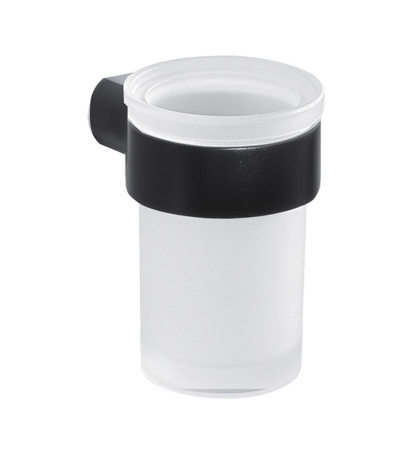 Gedy - PIRENEI pohár, čierna matná/mliečne sklo (PI1014)
