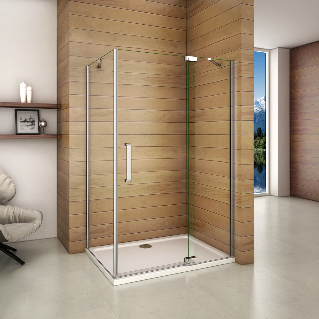 H K - Obdĺžnikový sprchovací kút AIRLINE 90x80 cm s jednokrídlovými dverami s pevnou stenou vrátane sprchovej vaničky z liateho mramoru SE-AIRLINE9080 / THOR-9080